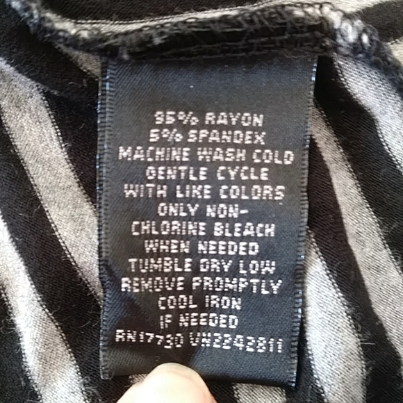 Mossimo Striped V Neckline High Low Hem Dress M Gray Black Stripes - Picture 3 of 13